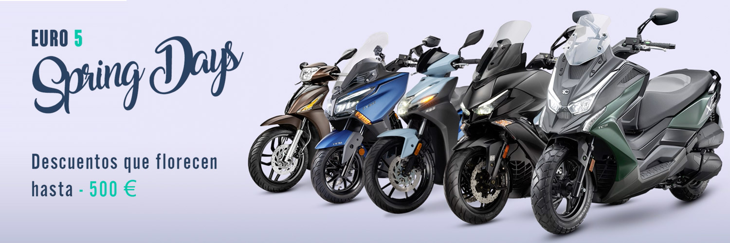 Hasta 500€ de descuento en motos y scooters Kymco Euro 5.